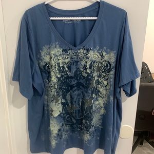 oversized y2k graphic vneck